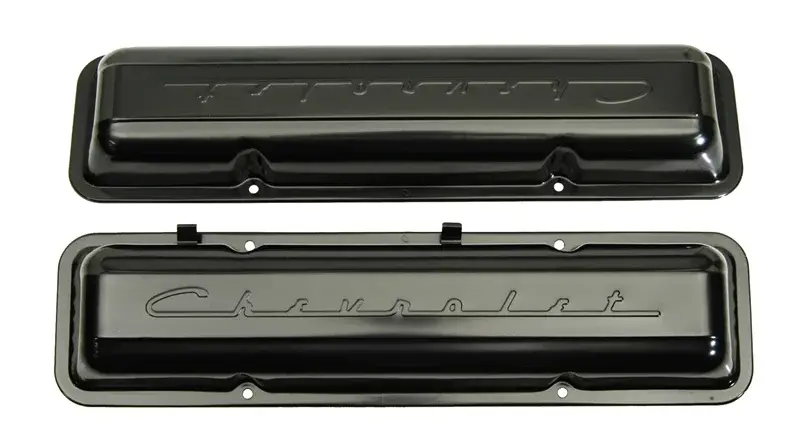 Valve Covers - Primer with Chevrolet Script - Pair