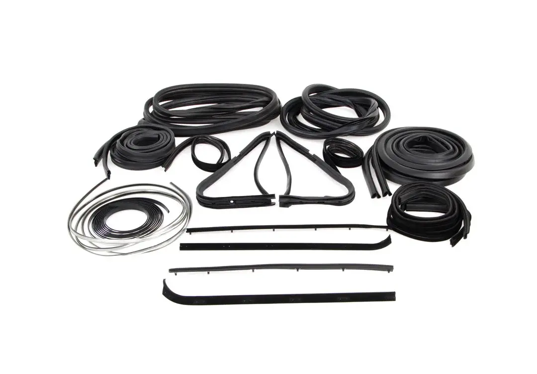 Complete Weatherstrip Seal Kit (18pcs) - 77-79 F-Series Pickup w/ plastic chrome windshield trim