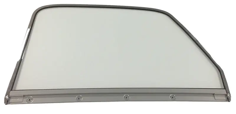 Door Glass Assembly w/ Chrome Frame - Clear - LH - 47-50 Chevy GMC Truck