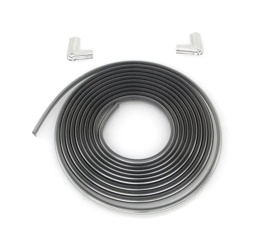 Chrome Rear Window Gasket Lock Strip w/ Corner Joints - 73-91 Chevy GMC C/K Truck