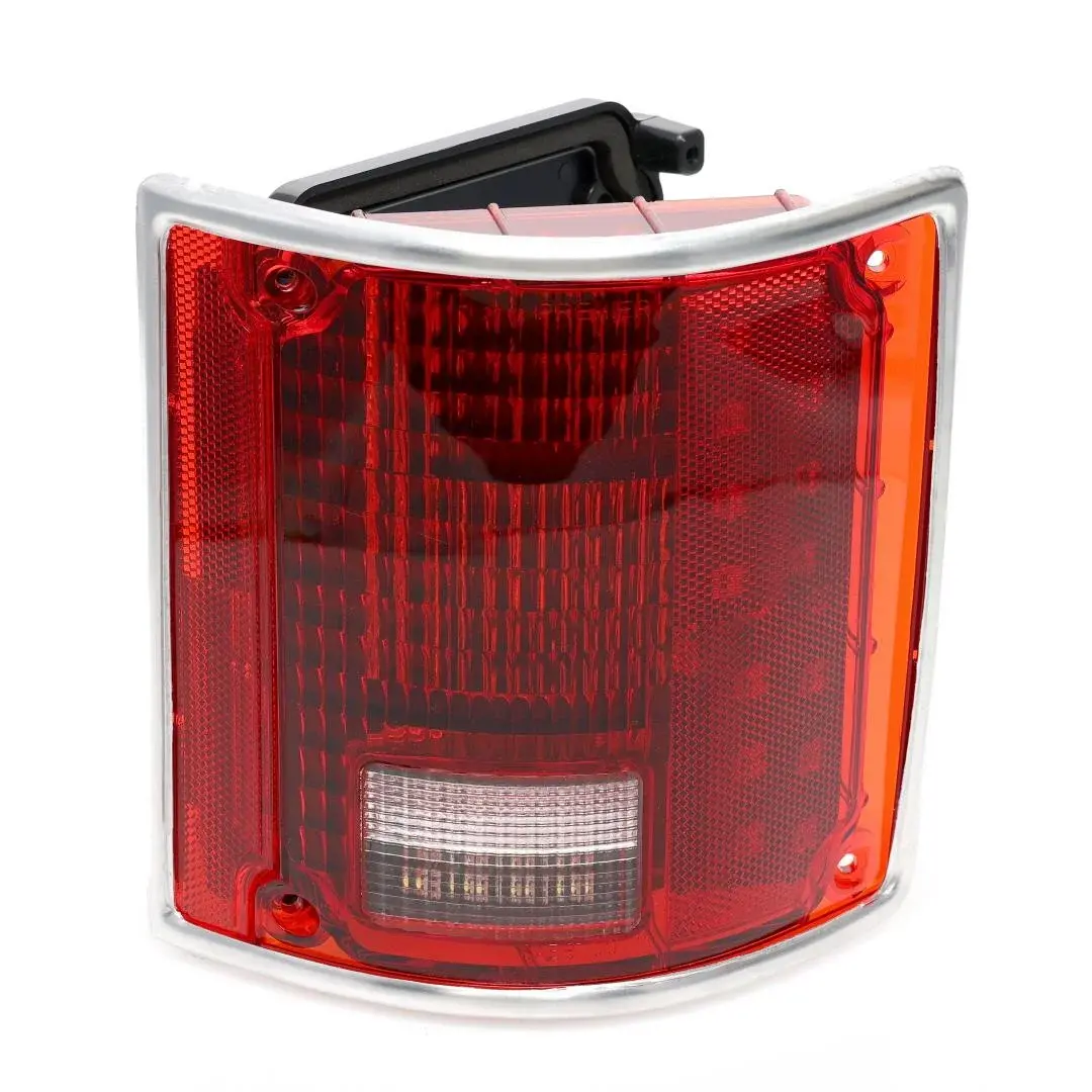 Tail Light Assembly - Red Lens - 56 Red Sequential LED - Chrome Trim - RH - 73-91 Chevy GMC Squarebody Fleetside Truck Blazer Jimmy Suburban