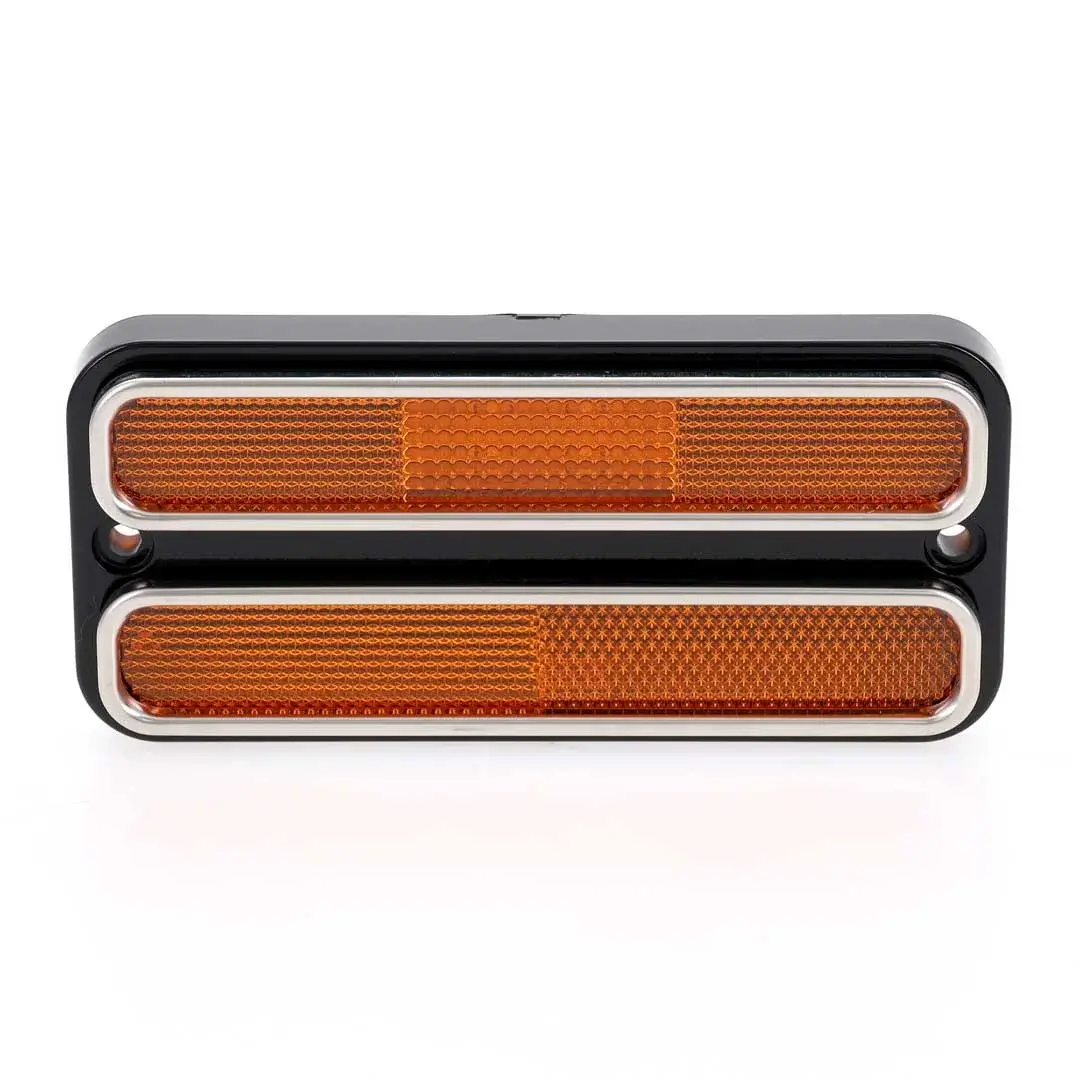 Front Side Marker Lens - Amber - 18 Amber LED - Stainless Bezel - 68-72 Chevy GMC CK Truck Blazer Jimmy Suburban