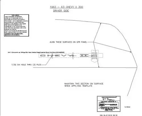 Quarter Panel Emblem Template Kit - Chevy II 300 - 62-63 Chevy II Nova