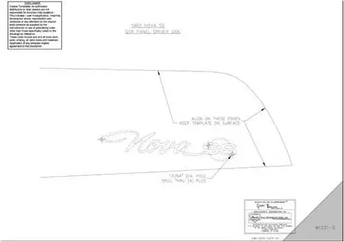 Quarter Panel Emblem Template Kit - Nova SS - 65 Chevy II Nova