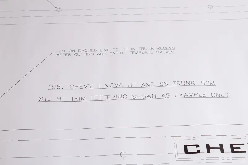Trunk Trim Template Kit - 67 Chevy II Nova Hardtop