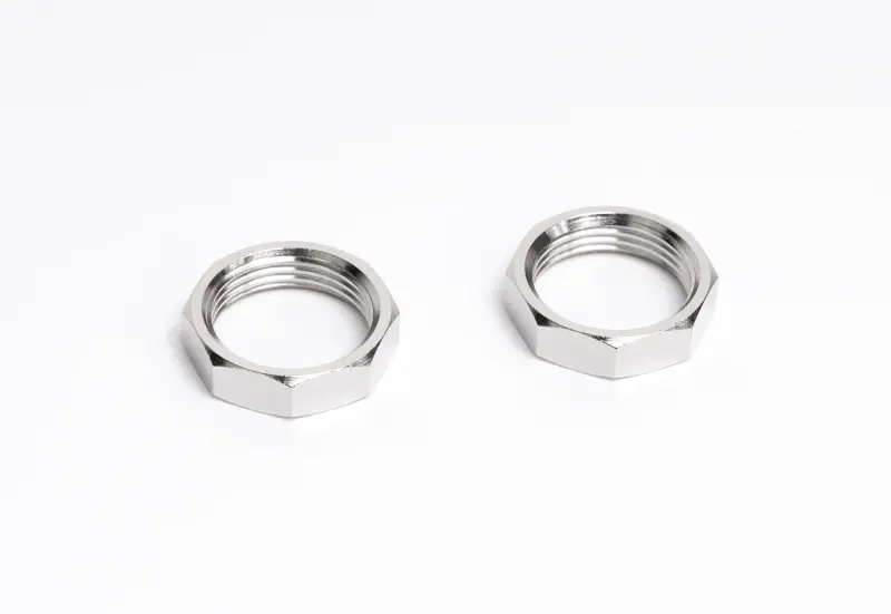 Wiper Hold Down Nut Set - Chrome - LH/RH Pair - 47-59 Chevy GMC Truck Suburban; 48-60 F100 F250 F350; 69-77 Bronco