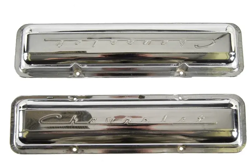 Valve Covers - Chrome - Pair - 67 Camaro Chevelle Chevy II Chevy Truck