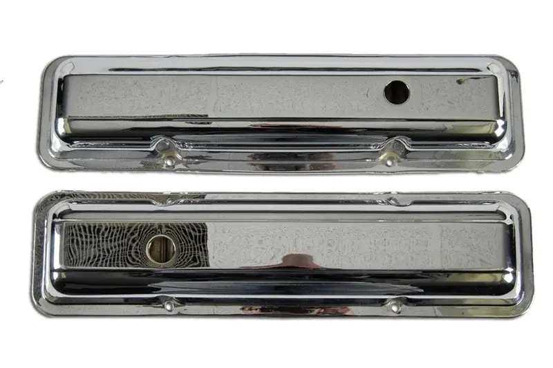 Valve Covers - Chrome - Pair - 68 Camaro Chevy II Nova Chevelle El Camino