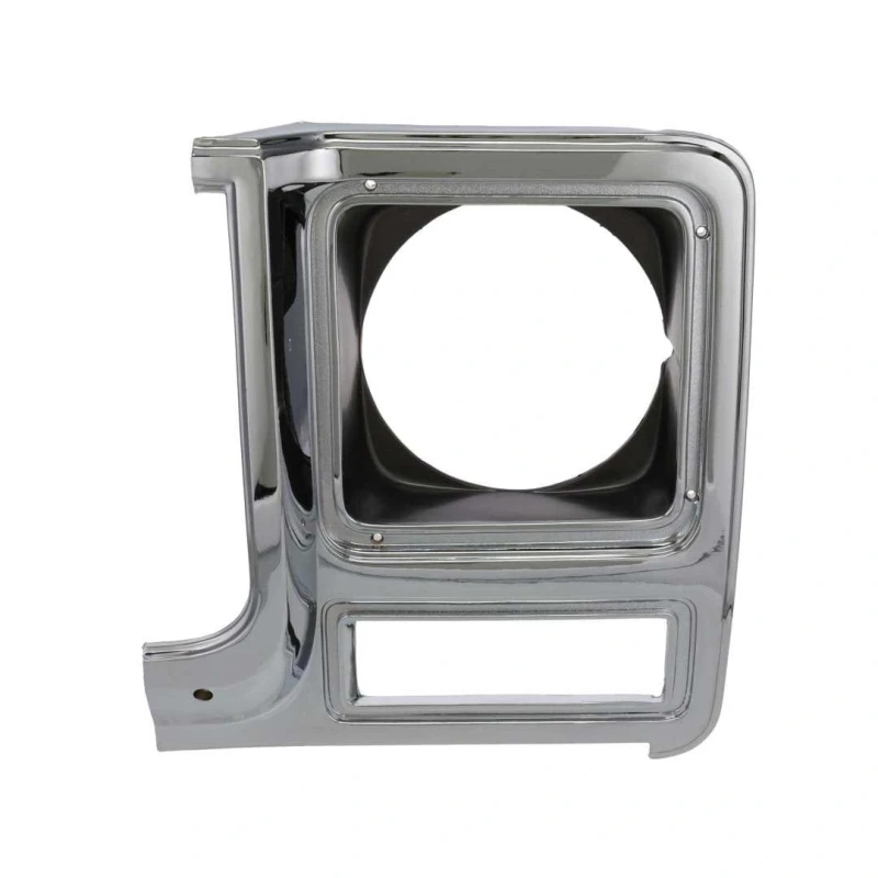 Headlamp Bezel - Round Headlamp - Chrome - Dark Gray Plastic - LH - 79-80 Chevy GMC Truck Blazer Jimmy Suburban