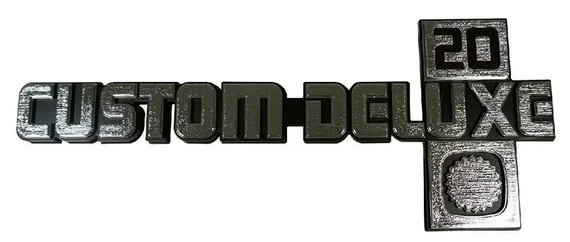 Fender Emblems - "Custom Deluxe 20" - LH/RH Pair - 81-88 Chevy C/K Pickup Truck