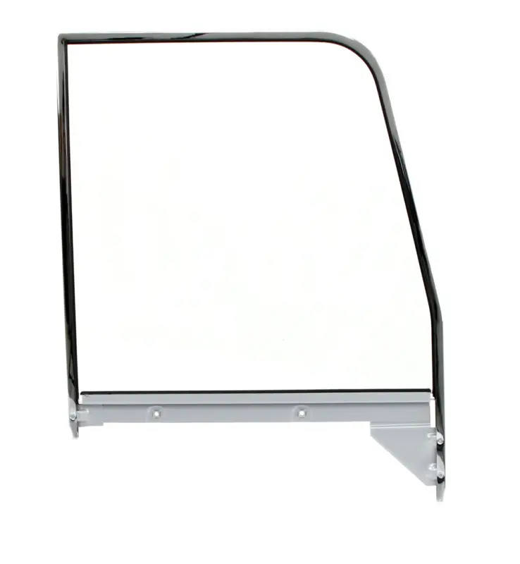 Door Glass Assembly w Chrome Trim - Clear - RH - 55-59 Chevy GMC Truck
