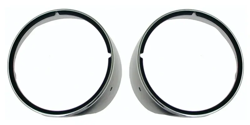 Headlamp Bezels w/ Chrome Trim - Pair - 69 Camaro
