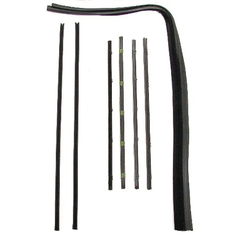 Front Door Window Channel Seal Kit - Felts/Channels/Div - Chrome Beads - 67-72 Chevy GMC CK Truck