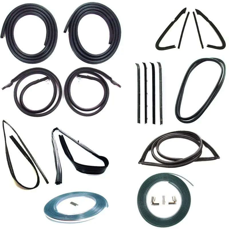 Weatherstrip Kit, Full, w/ Chrome Reveal Lock Strip, w/ 2-pc Vent Window Weatherstrips (15pcs) - 81-85 Chevy GMC C/K Pickup 2DR Standard Cab