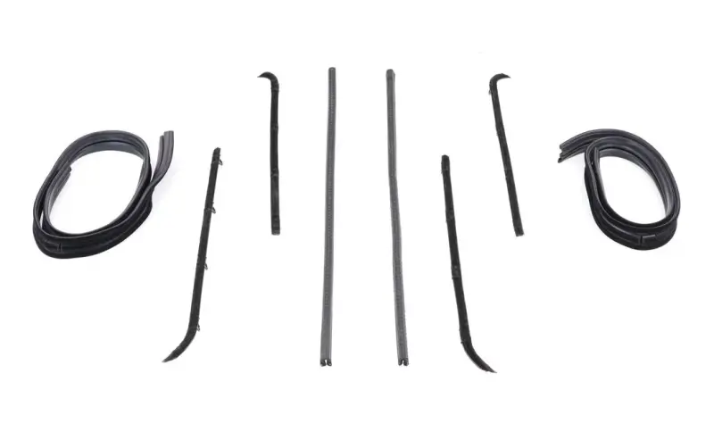 Front Door Window Channel Kit - with Black Bead Felts - 64-66 Chevy GMC CK Pickup Truck Suburban
