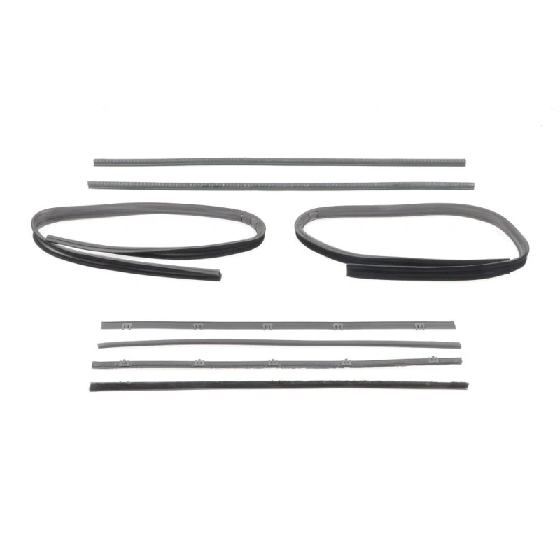 Front Door Window Channel Seal Kit - Felts/Channels/Div Bar - Black Bead - 67-72 Chevy GMC CK Pickup