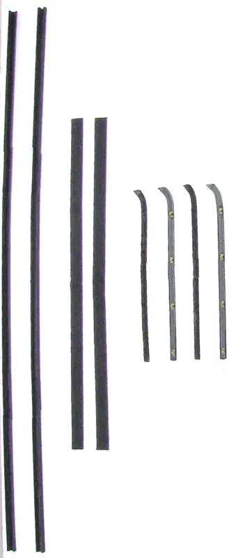 Front Door Window Channel Kit - 8pcs - 60-63 Chevy GMC C/K Pickup Truck Suburban (w/ Metal Framed Glass)