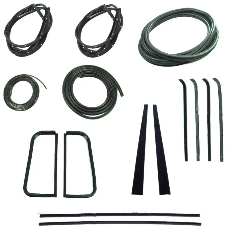 Weatherstrip Kit - Full - w/ Reveal Trim Groove - 9pcs - 55-59 Chevy GMC Pickup Truck