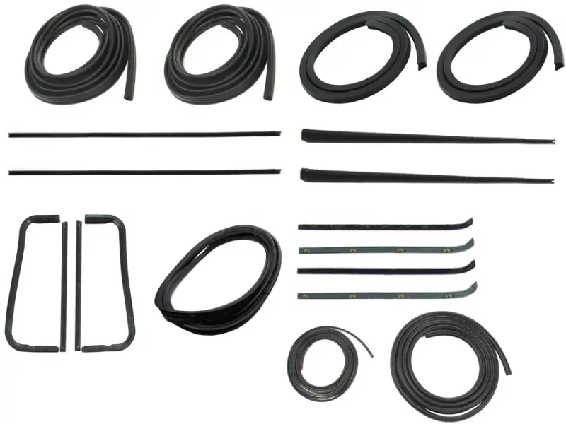 Weatherstrip Kit - Full - w/ Reveal Trim Groove- w/o Metal Framed Glass - 12pcs - 60-63 Chevy GMC C/K Pickup Truck