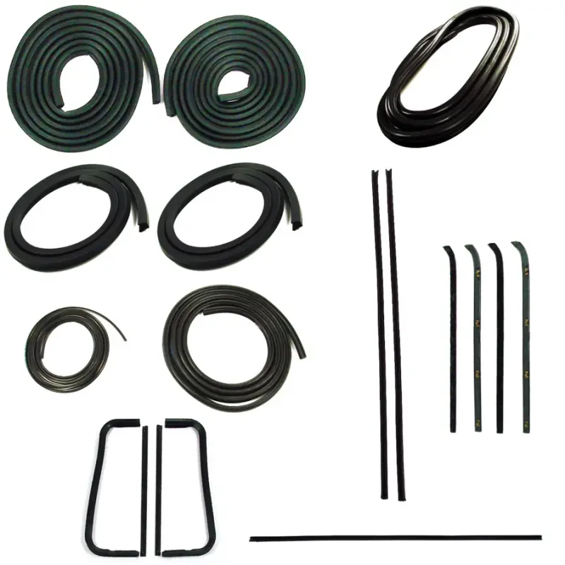 Weatherstrip Kit - Full - w/o Reveal Trim Groove- w/o Metal Framed Glass - 12pcs - 60-63 Chevy GMC C/K Pickup Truck