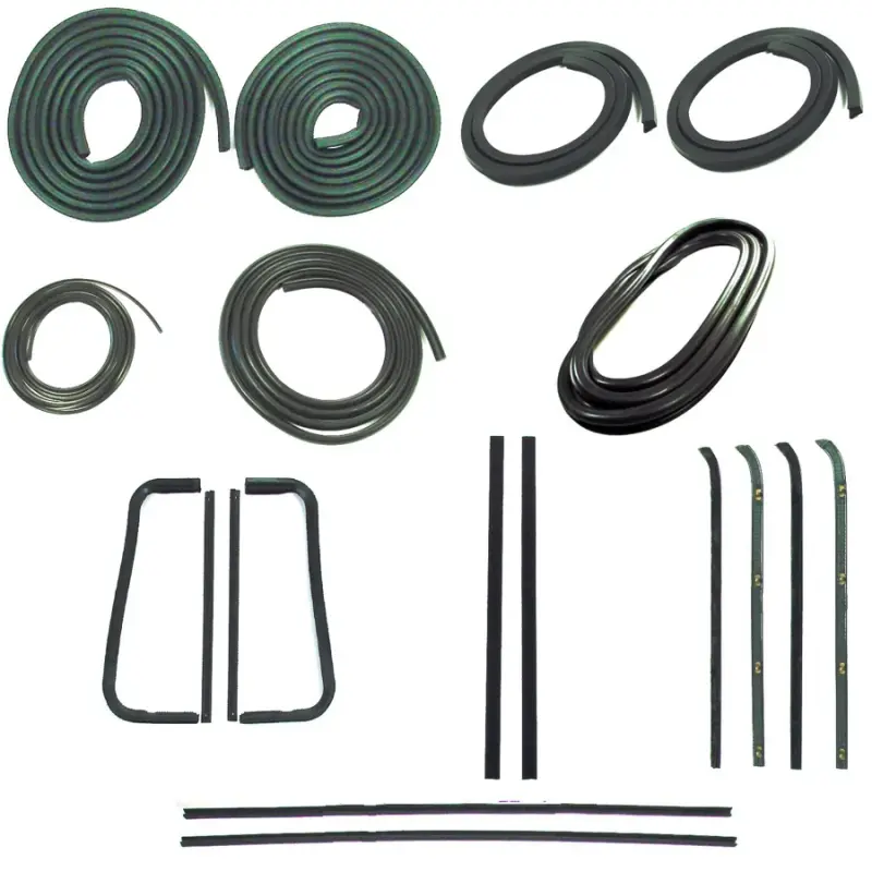 Weatherstrip Kit - Full - w/o Reveal Trim Groove- w/ Metal Framed Glass - 9pcs - 60-63 Chevy GMC C/K Pickup Truck