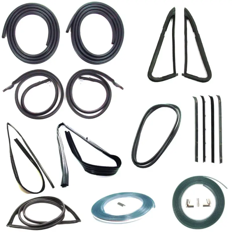 Weatherstrip Kit - Full - w/ Chrome Reveal Lock Strip - w/ 1pc Vent Window Seal - 16pcs - 85-87 Chevy GMC C/K Pickup Truck
