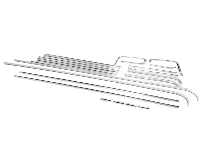 Complete Premium Body Molding Set - Polished - 73-80 Chevy GMC CK Squarebody Truck - Long Bed Fleetside