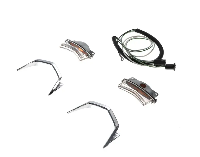 Hood Scoop Complete Bezel and Lamp Assemblies w/ Wiring Harness - Pair - 67 Fairlane GT