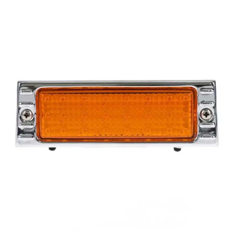 Park Lamp Assembly - LED - Amber - Chrome Bezel - 47-53 Chevy Truck Suburban