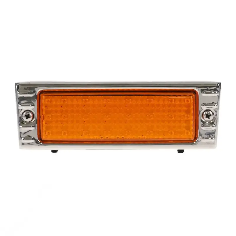 Park Lamp Assembly - LED - Amber - Stainless Bezel - 47-53 Chevy Truck Suburban