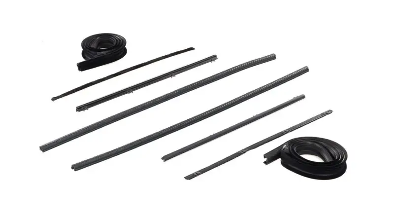 Rear Door Window Channel Kit - 6pcs - Chrome Bead Felts - 67-72 Chevy GMC CK Suburban