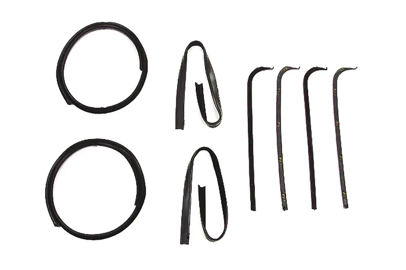 Front Door Window Channel Kit - Black Bead Felts - 8pcs - 67-70 F100 F250 F350 Pickup Truck