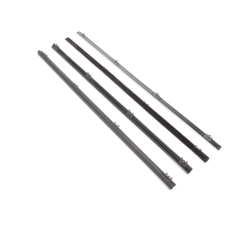 Rear Door Window Felt Kit - 4pcs - Chrome Bead Felts - 67-72 Chevy GMC CK Suburban
