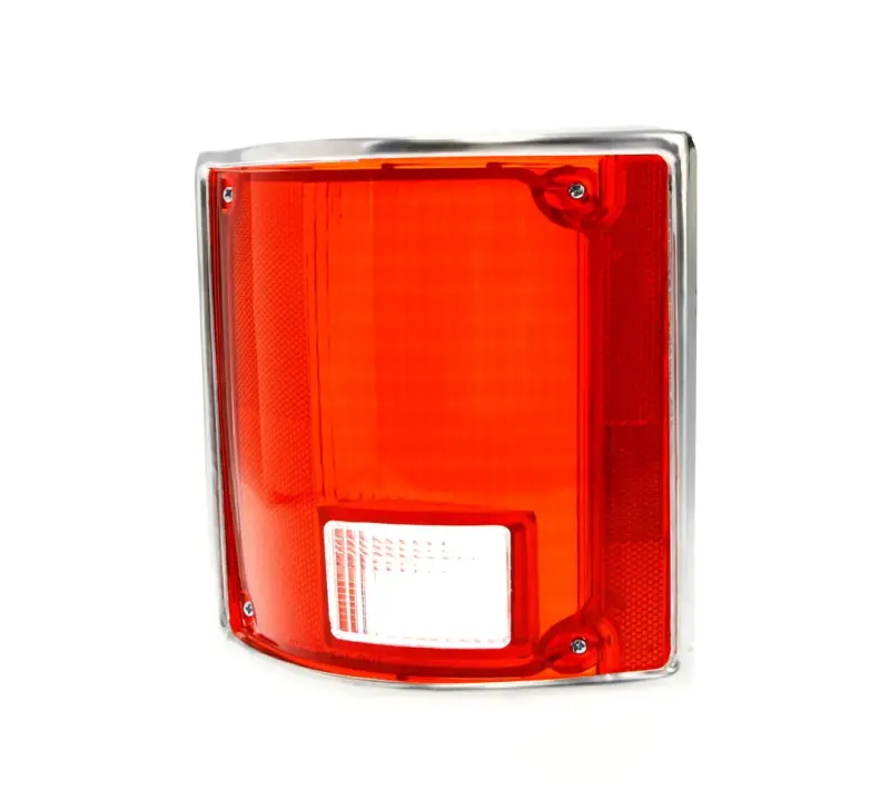 Tail Lamp Lens - with Chrome trim - LH - 73-91 Chevy GMC C/K Truck Fleetside Pickup Blazer Jimmy Suburban