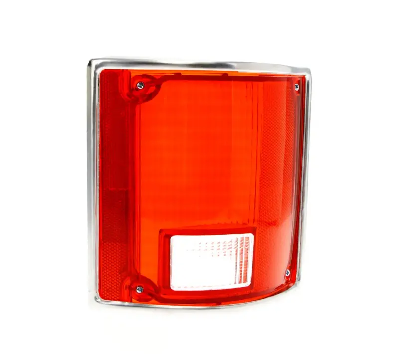 Tail Lamp Lens - with Chrome trim - RH - 73-91 Chevy GMC C/K Truck Fleetside Pickup Blazer Jimmy Suburban