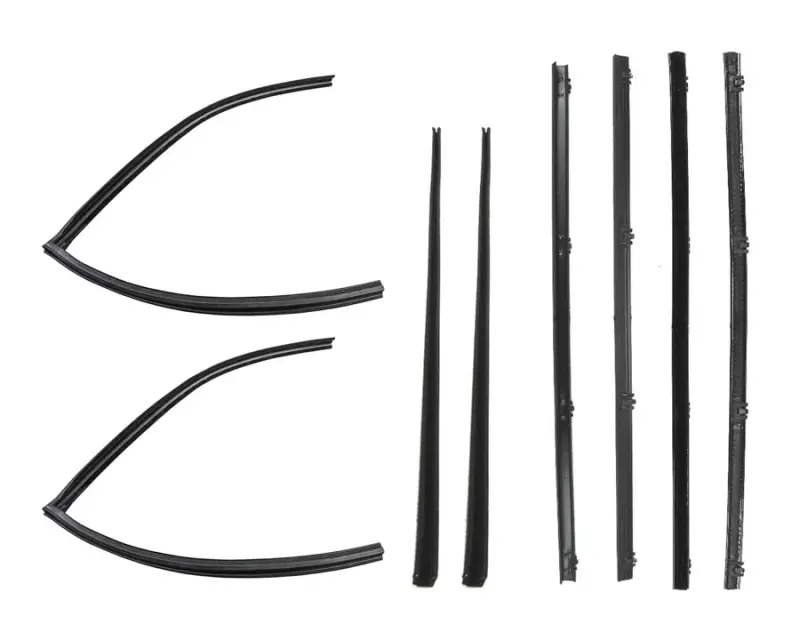 Rear Door Window Channel Kit - 6pcs - Black Bead Felts - 67-72 Chevy GMC CK Suburban