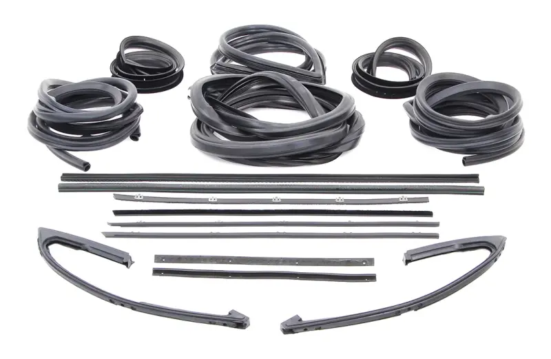 Weatherstrip Kit - Full - w/ Trim Groove - w/ Small Back Glass - w/ Black Beltline - 67 Chevy GMC C/K Pickup Truck