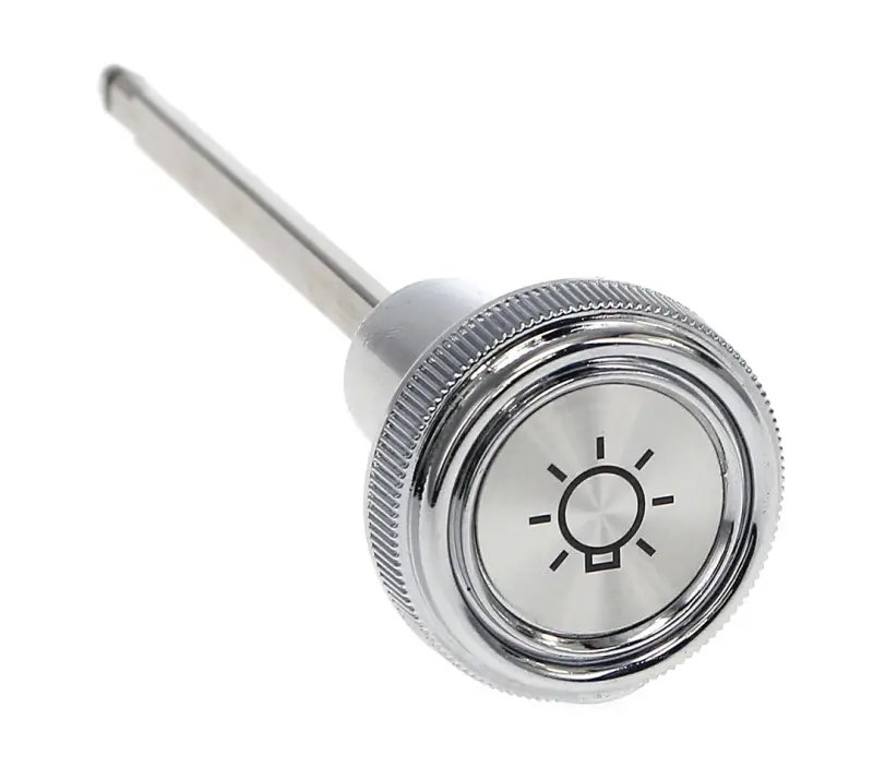Headlamp Switch Rod and Knob - Chrome/Silver - 87-91 Chevy GMC C/K Pickup Truck, Blazer, Jimmy, Suburban
