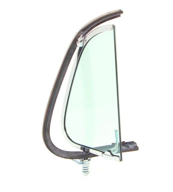 Vent Window Assembly - LH - Green Tint Glass - Chrome Frame - 48-50 F1 F2 Ford Pickup Truck