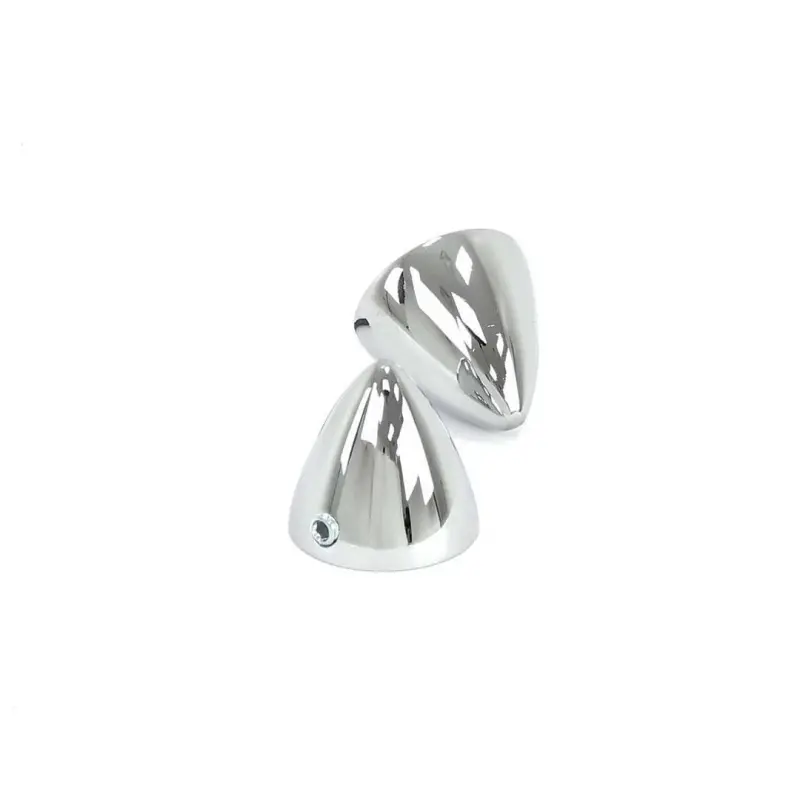 Chrome Door Mirror Bullet Caps - Pair - 53-66 Ford F100 F250