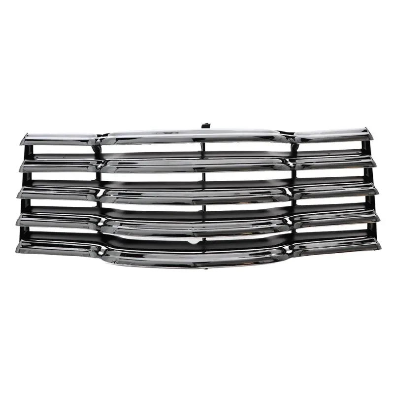 Grille Assembly - Chrome with Black Paintable Bars - 47-53 Chevy Pickup Truck Suburban