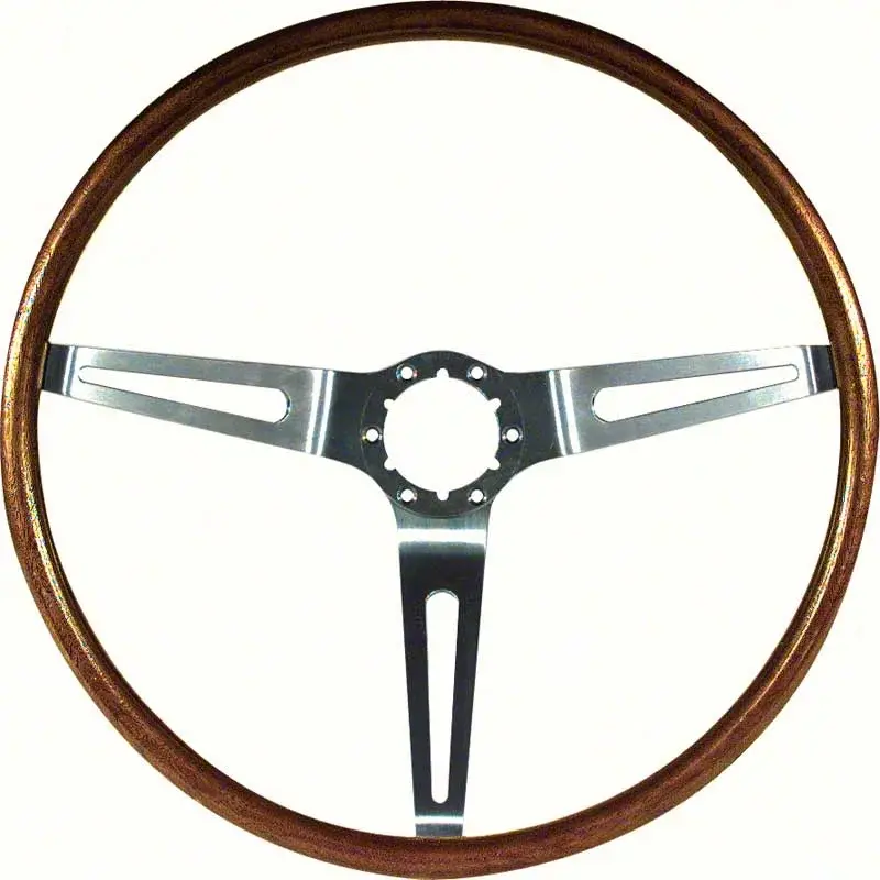 Steering Wheel - Walnut Woodgrain - 67-68 Chevy II; 67-68 Camaro; 67-68 Chevelle El Camino (16" diameter)