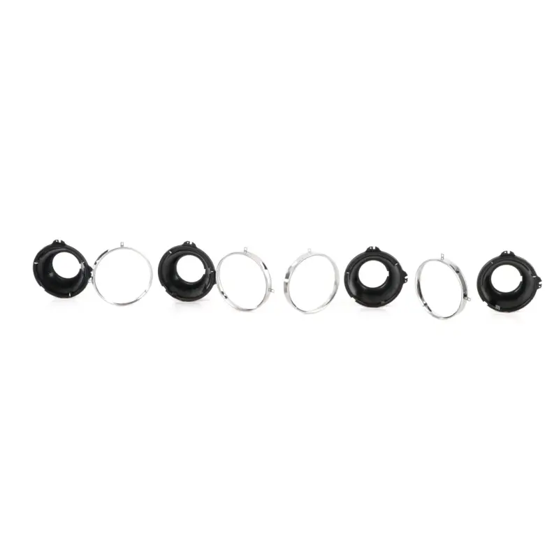 Headlamp Mounting Bucket and Retainer Ring Set - 8 pcs - Chevelle El Camino Truck Suburban