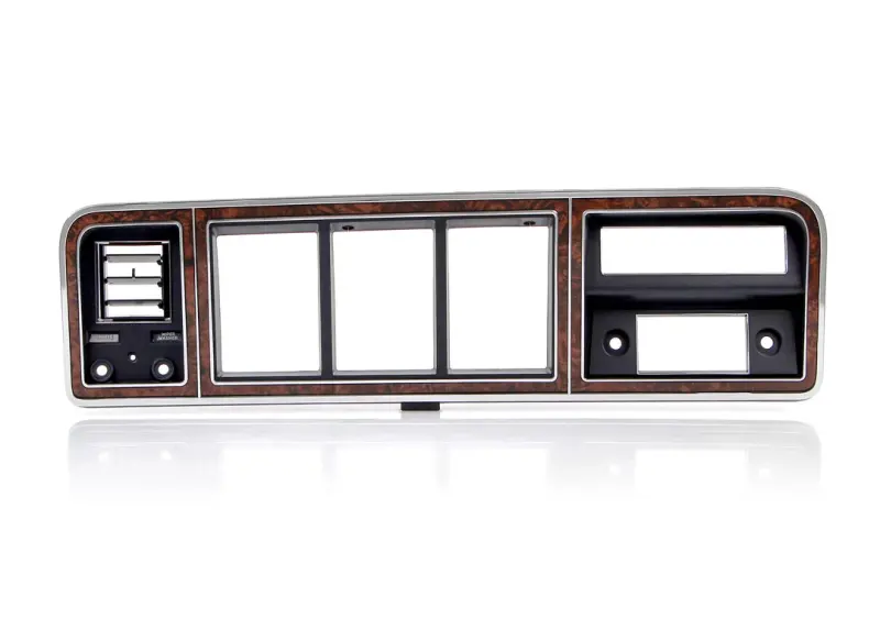 Dash Bezel - Chrome/Woodgrain - with AC - 73-79 Ford F100 F150 F250 F350 Truck, 78-79 Bronco