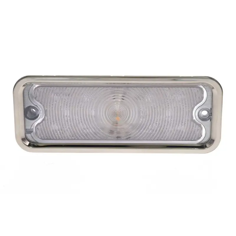 Park Lamp Lens - Clear - 17 Amber LED - With Stainless Trim - LH - 73-80 Chevy GMC CK Truck Blazer Jimmy Suburban