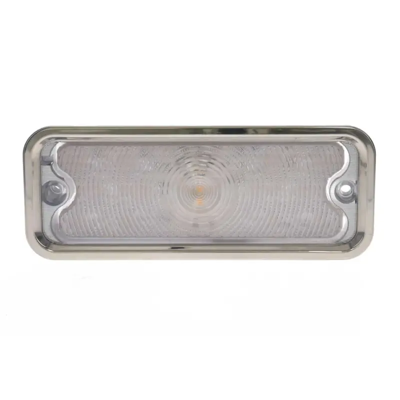 Park Lamp Lens - Clear - 17 Amber LED - With Stainless Trim - RH - 73-80 Chevy GMC CK Truck Blazer Jimmy Suburban