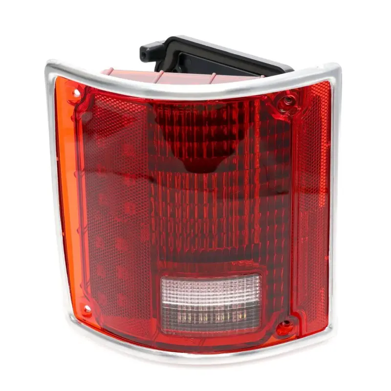 Tail Light Assembly - Red Lens - 56 Sequential LED - Chrome Trim - LH - 73-91 Chevy GMC Squarebody Fleetside Truck Blazer Jimmy Suburban