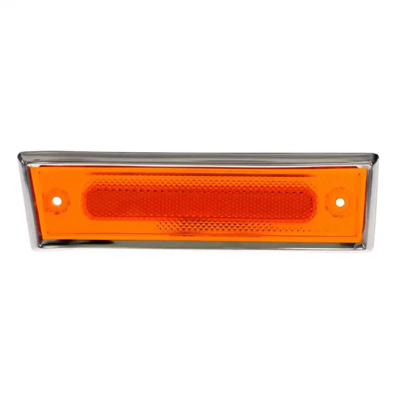 Front Side Marker Lens - Amber - 8 Amber LED - Dual Function - Stainless Bezel - RH - 81-91 Chevy GMC Truck Blazer Jimmy Suburban