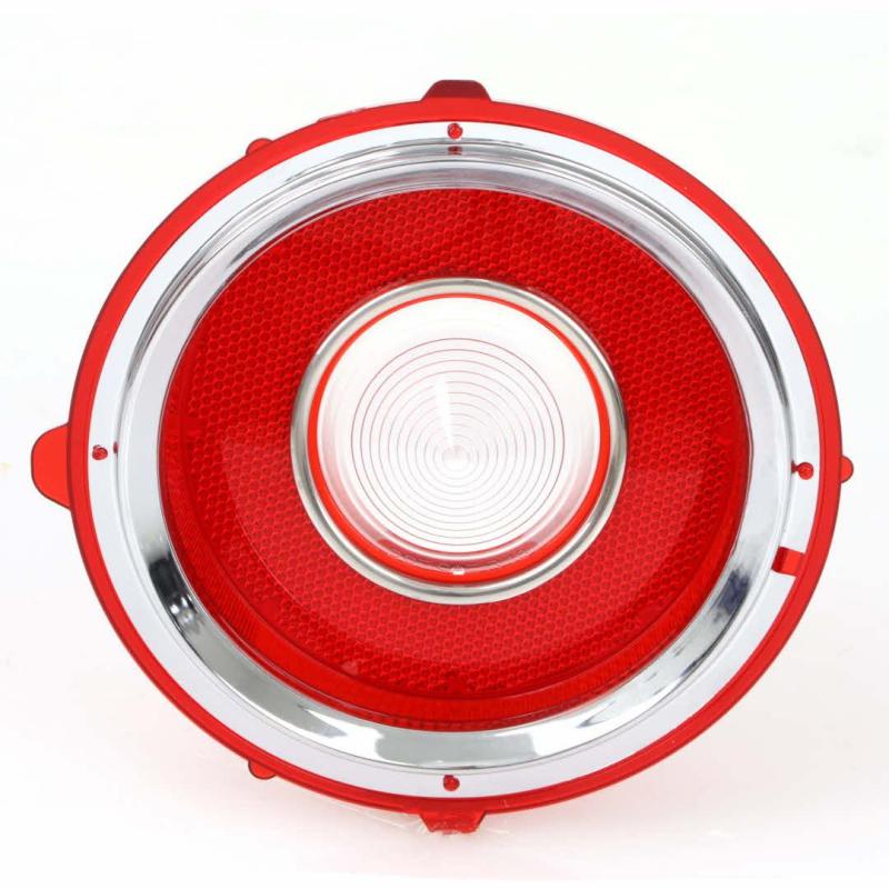 Back-Up Lamp Lens - Red with Stainless Trim - RH - 70-73 Camaro RS
