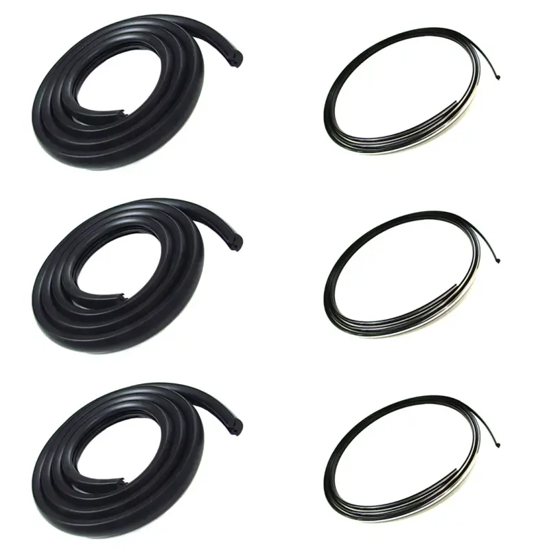 Back Glass Gasket Seal Set w/ Chrome Lockstrip (6pcs Center & Corners) - 47-55 Chevy GMC C/K Truck (Small Back Glass)